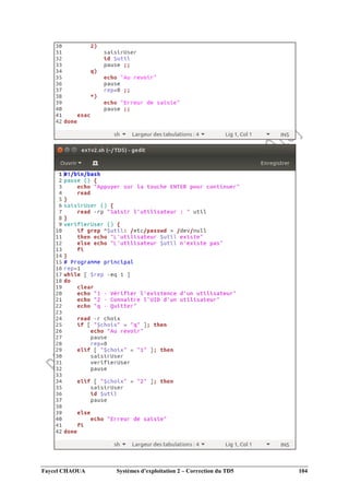 Faycel CHAOUA Systèmes d’exploitation 2 – Correction du TD5 104
 
