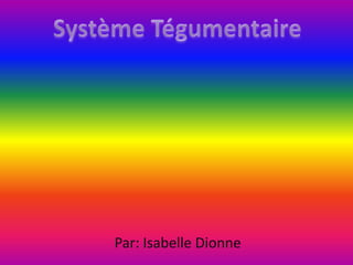 Système Tégumentaire Par: Isabelle Dionne 