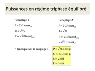 Puissances en régime triphasé équilibré
 