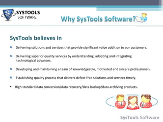 SysTools Software Overview | PPT