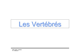 FSTM – BCG2 – Vertébrés
Pr. H. Messaouri
Les VertébrésLes Vertébrés
 