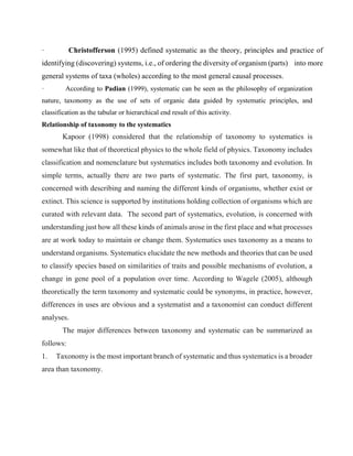 sytematics_taxonomy_phylogeny complete topic | PDF