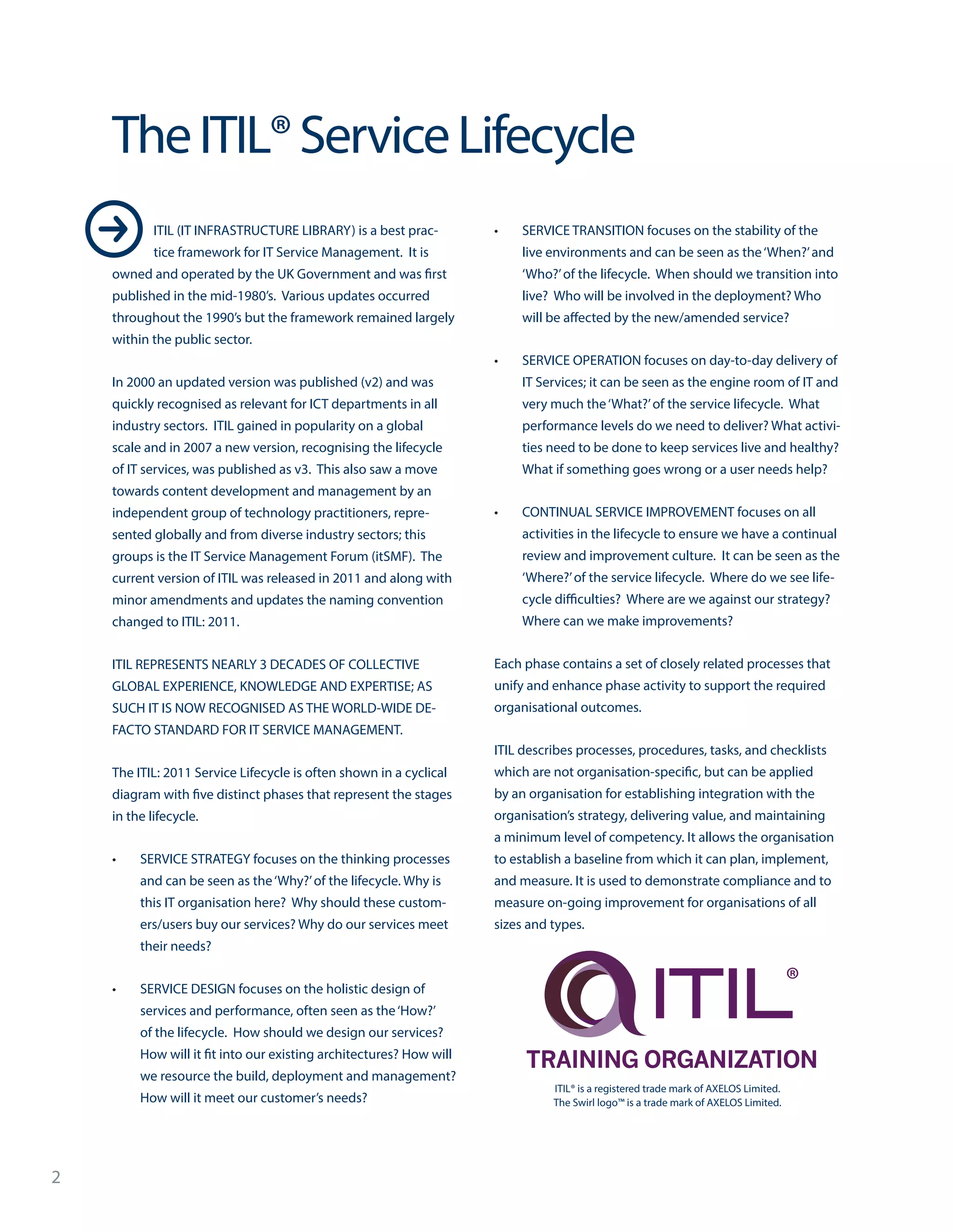 ITIL Training Brochure - Syzygal | PDF