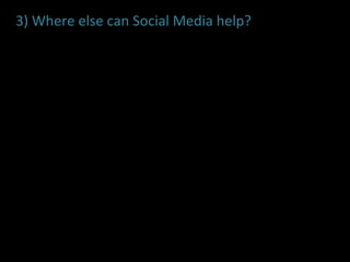 3) Where else can Social Media help? 
