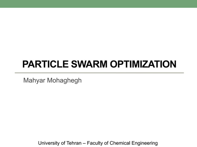 Particle swarm optimization | PPT
