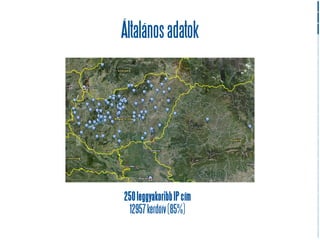 Általános adatok




250 leggyakoribb IP cím
 12957 kérdőív (85%)
 
