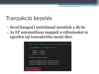 Szerver oldali fejlesztés korszerű módszerekkel C# nyelven