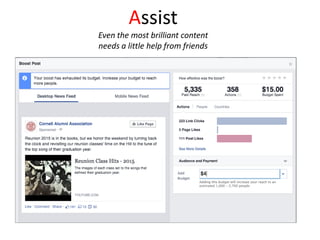 Assist
Even the most brilliant content
needs a little help from friends
 