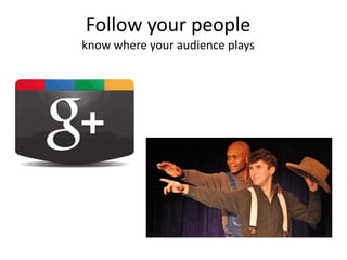 Follow your people
know where your audience plays
 