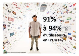 http://www.flickr.com/photos/thomashawk/8388648989/
91%
à 94%
d’utilisateurs
en France
 