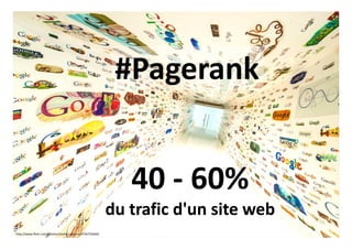http://www.flickr.com/photos/stuckincustoms/6756753669/
#Pagerank
40 - 60%
du trafic d'un site web
 