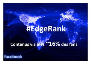#EdgeRank
Contenus visibles ~16% des fans
 