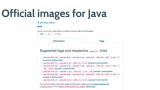 Official images for Java
 