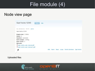File module (4)
Node view page




 Uploaded files
 