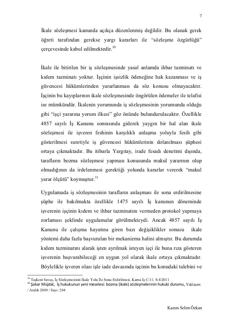 Ikale sözleşmesi örneği Ikale sözleşmesi örneği