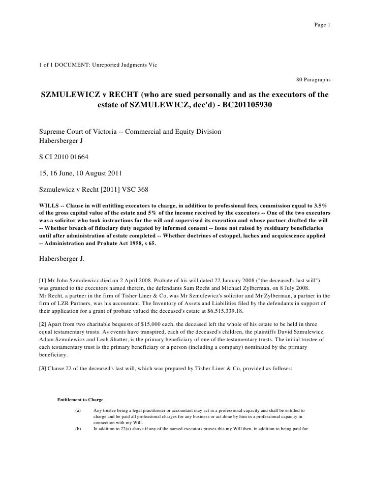Szmulewicz v recht
