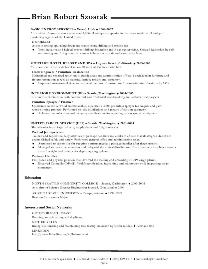 service technician resumes