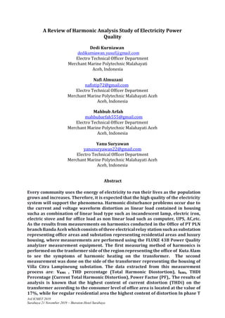 A Review of Harmonic Analysis Study of Electricity Power Quality | PDF