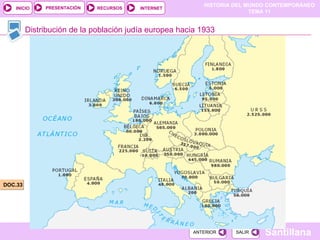 Distribución de la población judía europea hacia 1933 DOC.33 