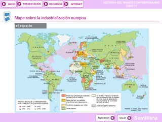Mapa sobre la industrialización europea 