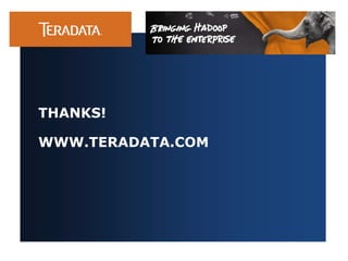 THANKS!
WWW.TERADATA.COM
 