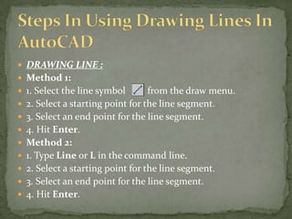AutoCAD Lines with Instruction | PPTX