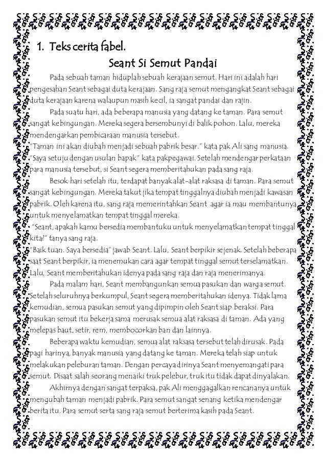 Cerita Fabel 5 Paragraf Mind Books