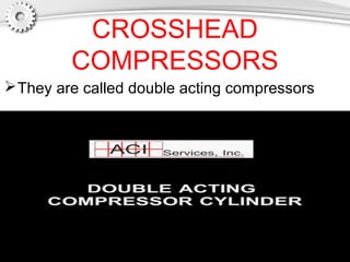 CROSSHEAD
COMPRESSORS
They are called double acting compressors
 