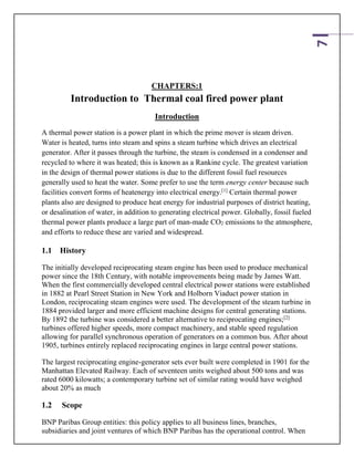 Installation & Working of Coal Fired Thermal Power Plant | PDF