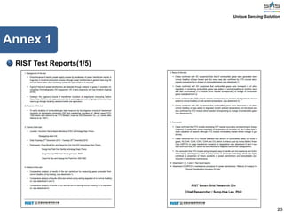 23
Annex 1
RIST Test Reports(1/5)
Unique Sensing Solution
 