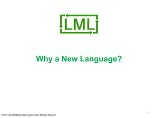 © 2014 Lifecycle Modeling Steering Committee. All Rights Reserved
Why a New Language?
3
 