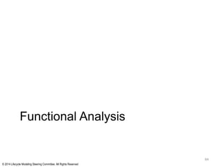 © 2014 Lifecycle Modeling Steering Committee. All Rights Reserved
Functional Analysis
84
 