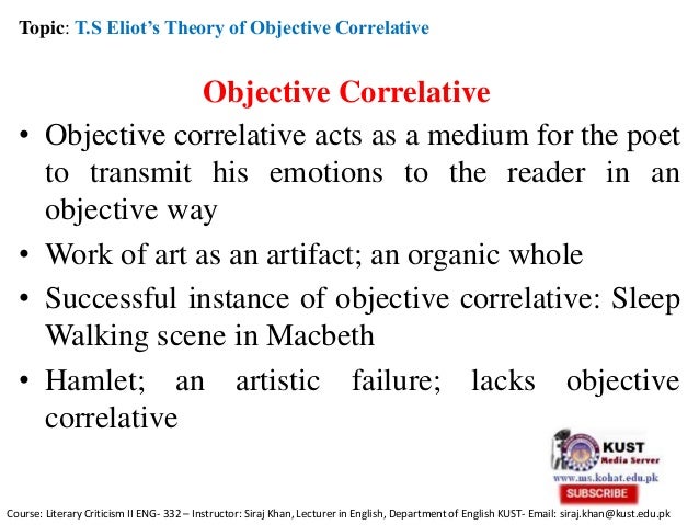 T S Eliot Theory Of Objective Correlative
