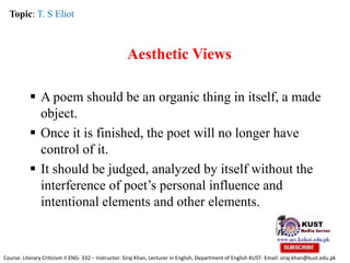 T.s eliot | PPTX