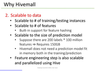 Hivemail: Scalable Machine Learning Library for Apache Hive | PPTX