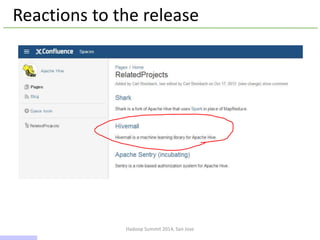 Reactions to the release
Hadoop Summit 2014, San Jose
5 / 43
 