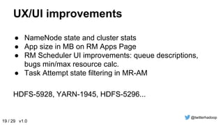 Hadoop 2 @ Twitter, Elephant Scale 