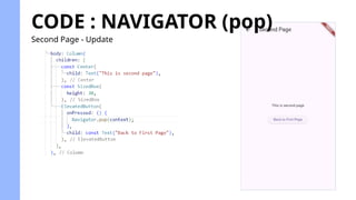 CODE : NAVIGATOR (pop)
Second Page - Update
 