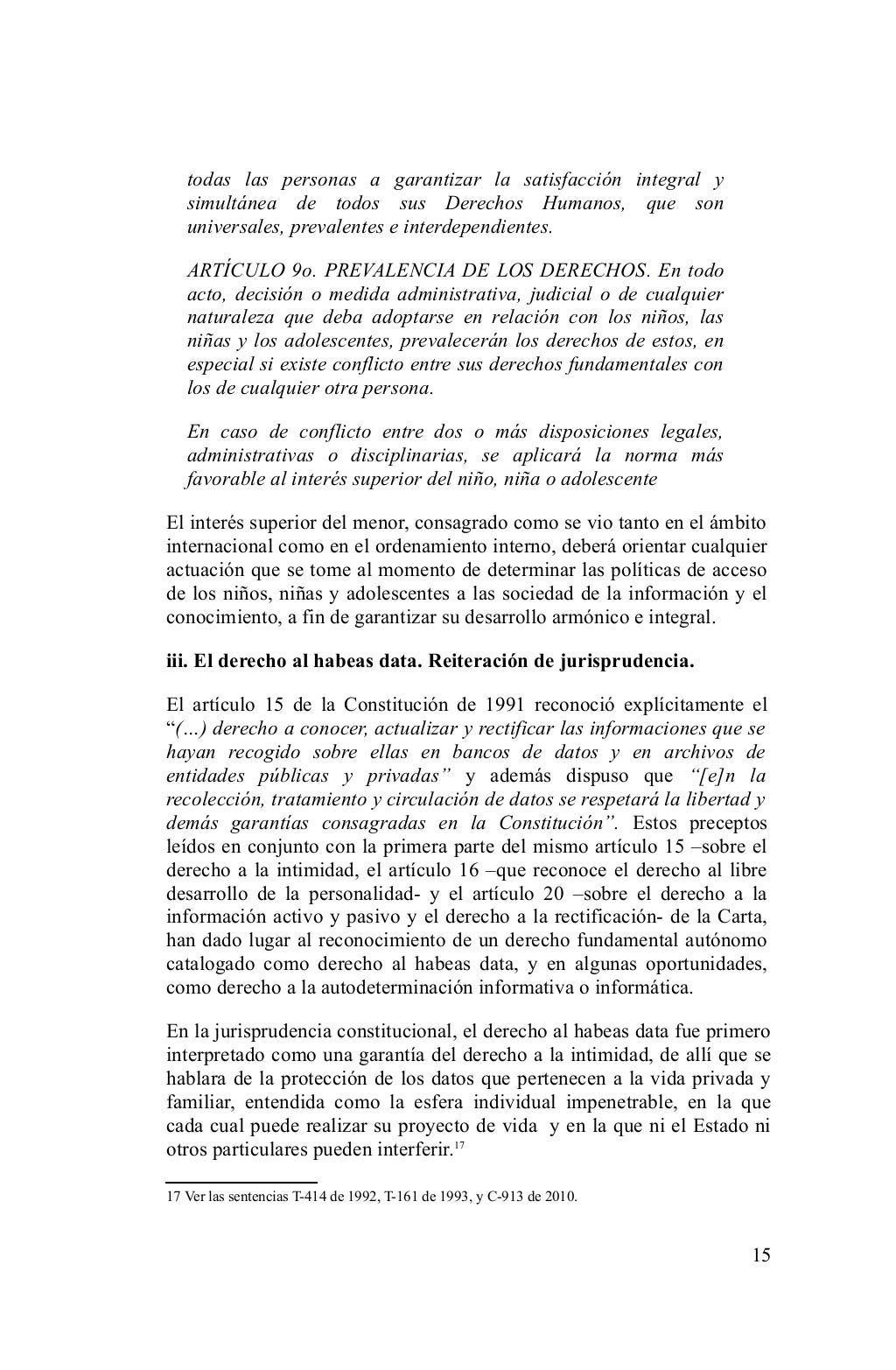 Sentencia T 260 12