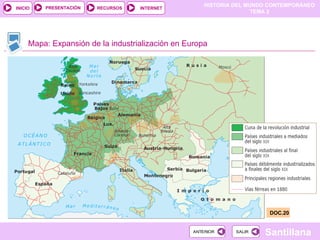 Mapa: Expansión de la industrialización en Europa DOC.20 