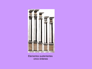 Elementos sustentantes cinco órdenes 