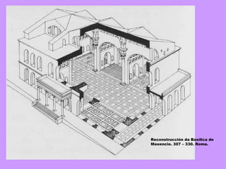 Reconstrucción da Basílica de Maxencio. 307 – 330. Roma. 