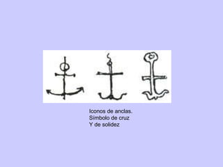 Iconos de anclas. Símbolo de cruz Y de solidez 