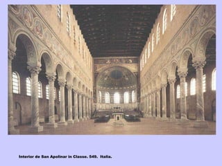 Interior de San Apolinar in Classe. 549.  Italia. 