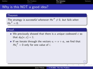 Hat Problem Probability T-79.4001 The Hat Problem | PDF