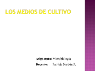 Asignatura: Microbiología
Docente:   Patricia Narbón F.
 
