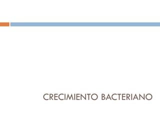 CRECIMIENTO BACTERIANO
MICROBIOLOGÍA Y PARASITOLOGÍA
PROF. PATRICIA NARBÓN
 