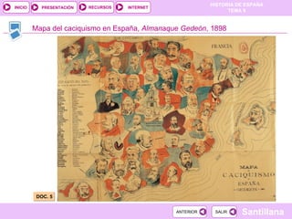 Mapa del caciquismo en España,  Alm a n a que Gedeón , 1898 DOC. 5  