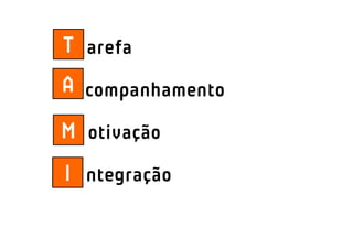 T arefa
A companhamento

M otivação
I ntegração
 