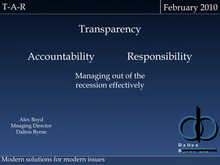 Transparency Accountability Responsibility 